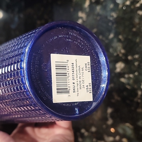 Starbucks Cobalt Grid Studded Cold Cup 24oz NWT - Picture 5 of 6